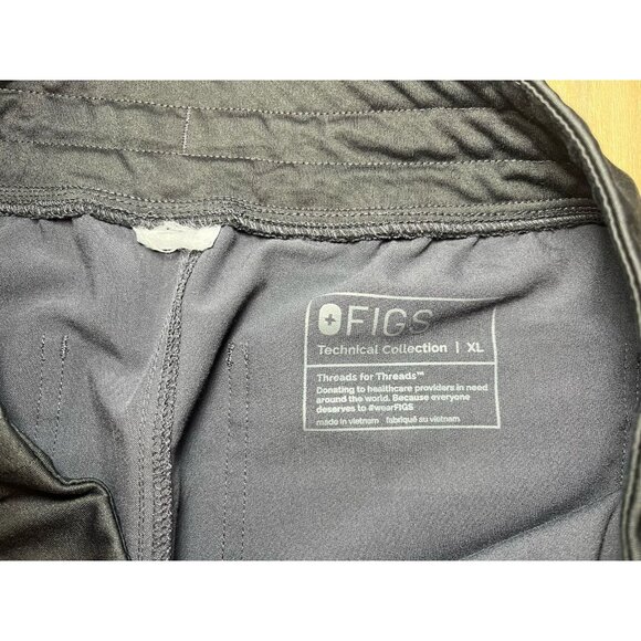 Figs Yola Skinny Scrubs in Gray w/ Pink Drawstrings Size XL - Picture 3 of 6